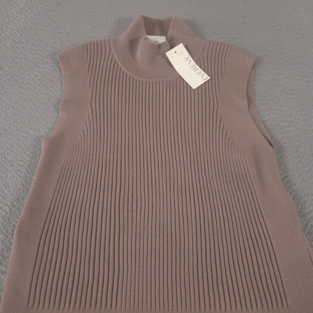 Varley Top Womens Small Cinder Lois Tank High Neck Ribbed Viscose Blend NEW $110